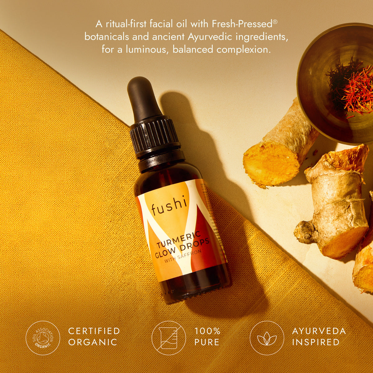 Turmeric Glow Drops with Saffron 30ml – Fushi Wellbeing