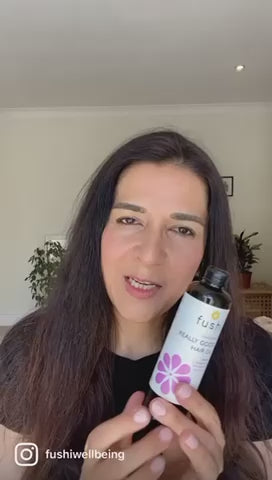 How to us the Fushi Organic hair oil by Ria Pattni