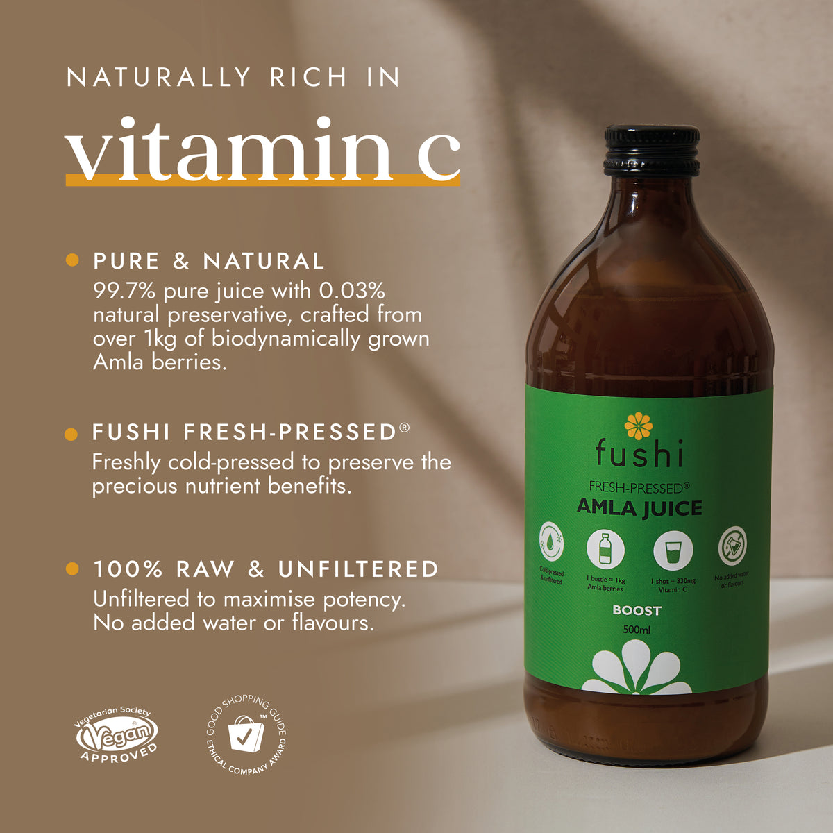 Amla Juice | 500ml | Indian Gooseberry | Fushi Wellbeing